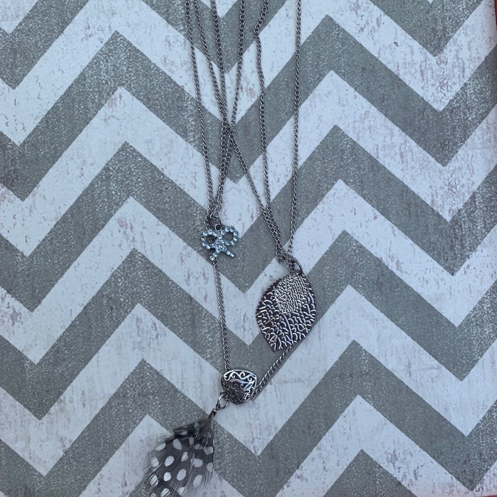 !!!NEW!!! 3 tiered silver charm necklace!!